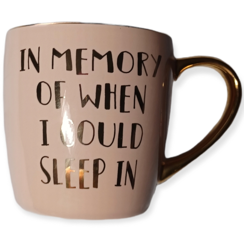 ⬇️ NWT Francesca's "In Memory Of" Blush Pink & Gold Mug
